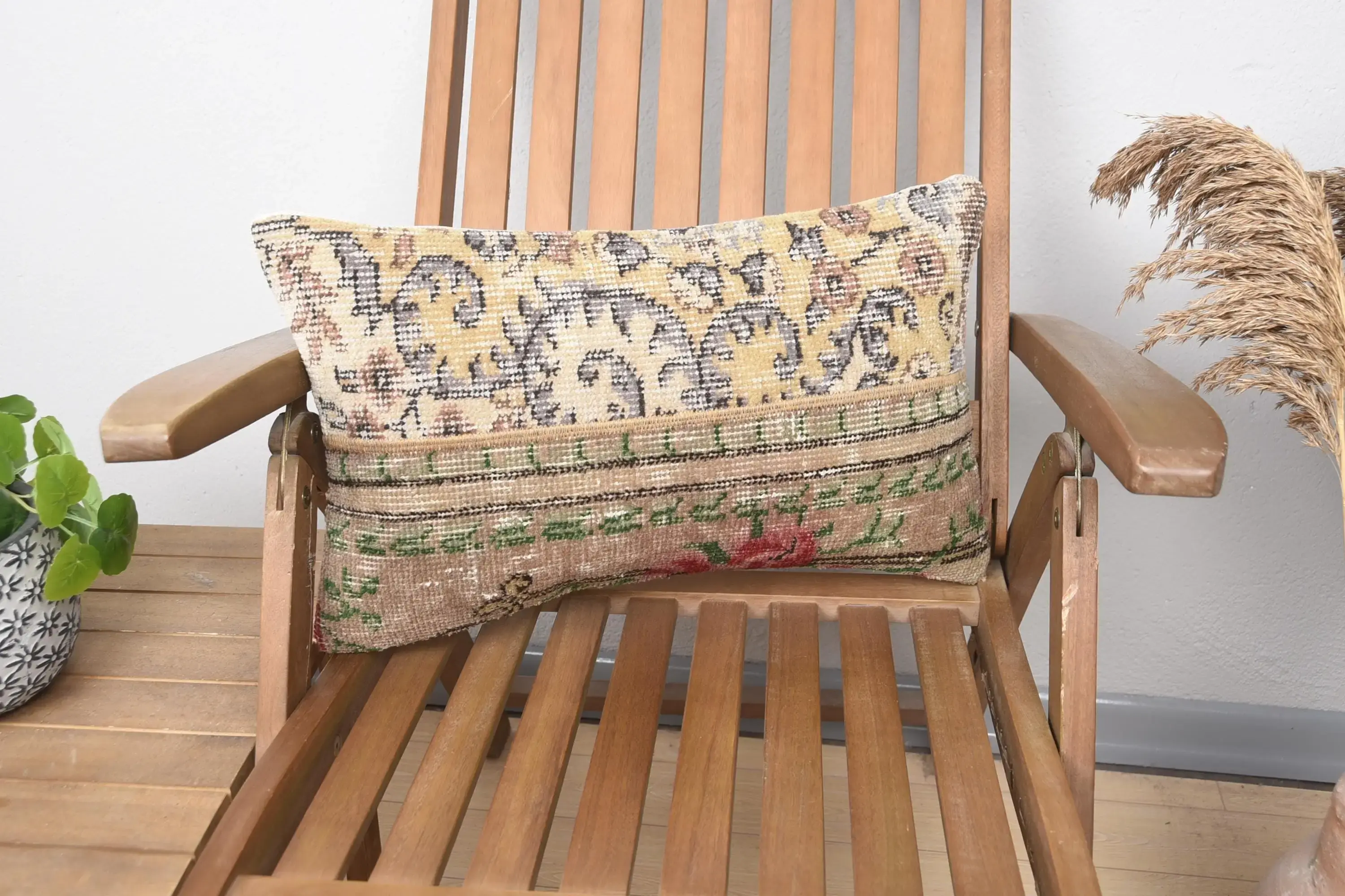 Cojín rectangular bordado, tamaño 12x20 pulgadas