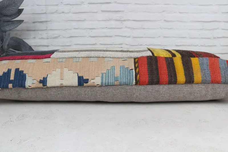 Anatolian Cushion Case, Pillow for Sofa, Cushion Case, 16x48 Red Pillow Sham, Handmade Kilim Cushion, Custom Pillow Cover, Kilim Pillow - 6