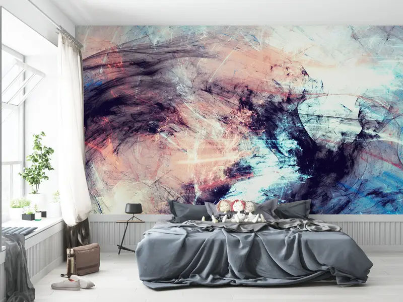 Modern Wall Mural, Black Wall Poster, Contemporary Wall Decor, Abstract Wall Decor, Colorful Wallpaper, Luxury Wall Mural, - 6