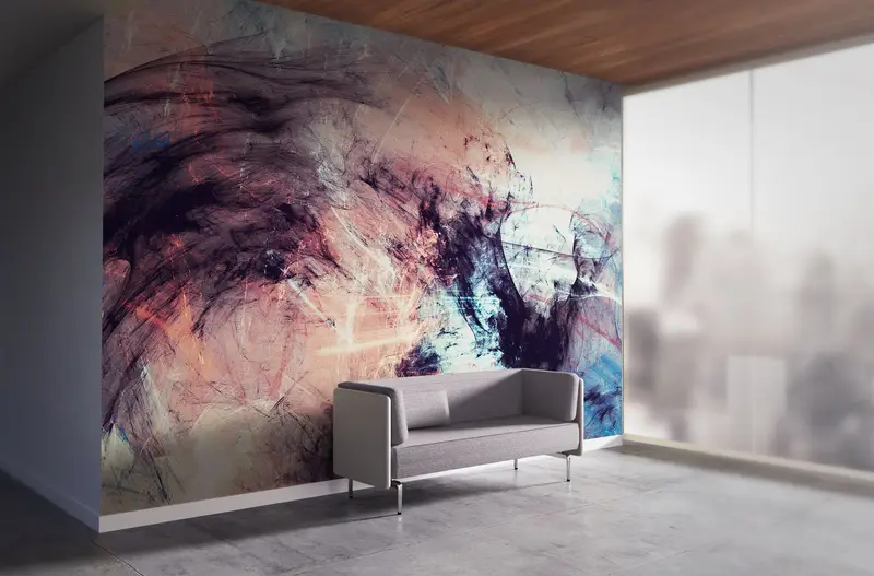 Modern Wall Mural, Black Wall Poster, Contemporary Wall Decor, Abstract Wall Decor, Colorful Wallpaper, Luxury Wall Mural, - 2