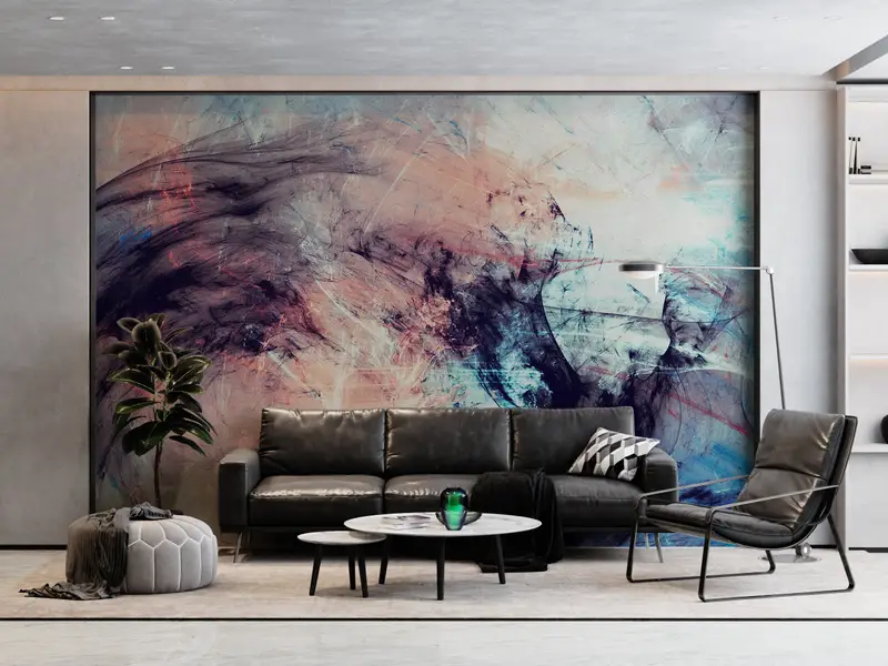 Modern Wall Mural, Black Wall Poster, Contemporary Wall Decor, Abstract Wall Decor, Colorful Wallpaper, Luxury Wall Mural, - 5