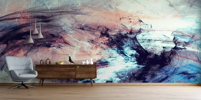 Modern Wall Mural, Black Wall Poster, Contemporary Wall Decor, Abstract Wall Decor, Colorful Wallpaper, Luxury Wall Mural, - 7