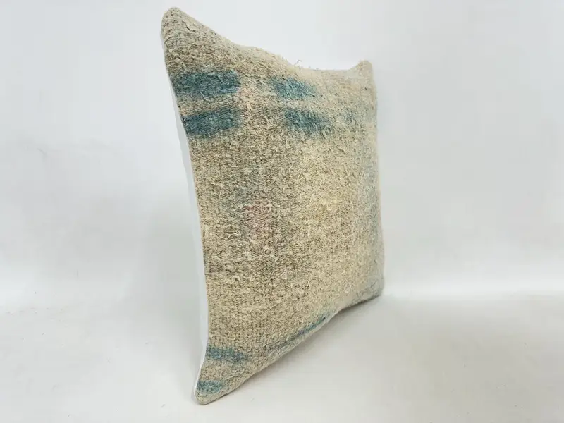 Kilim Cushion Sham, Home Decor Pillow, 16x16 Beige Pillow Case, Pillow Cover, Ethnical Kilim Rug Pillow, Sofa Pillow Sham, Armchair Cushion Cover - 3