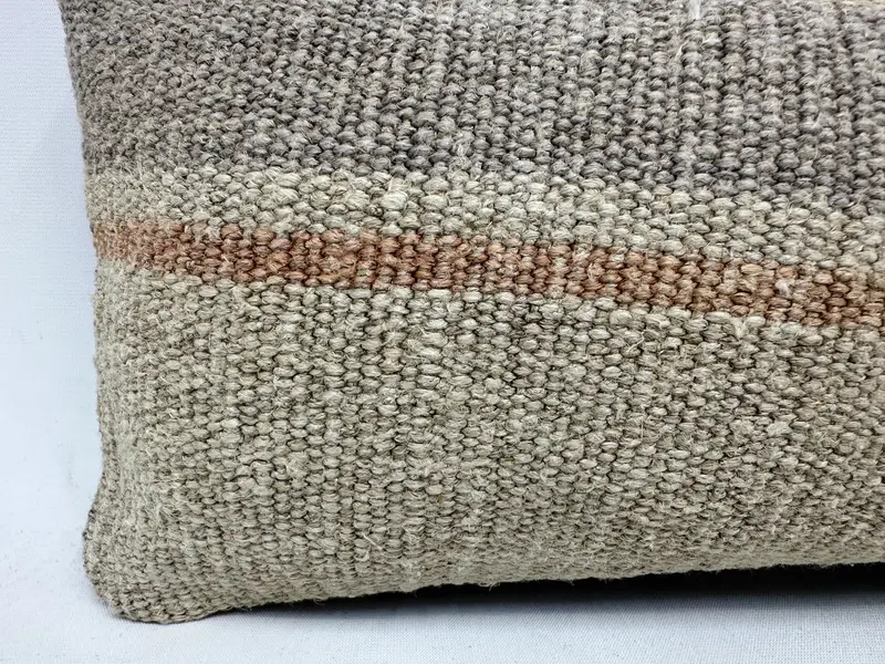 Tribal Pillow Sham, Home Decor Pillow, Turkish Kilim Pillow, Cushion Cover, 8x16 Beige Cushion, Boho Pillow Sham Cover, Turkish Rugs Pillow - 2