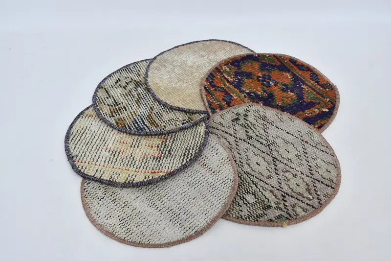 Bohemian Circle Placemat, Orange & Bronze Cotton Wool Decor