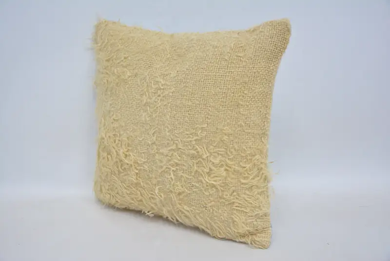 Accent Throw Cushion Cover, Comfy Throw Pillow Cover, Pillow Sham, 14x14 Beige Pillow, Gift Pillow, Kilim Pillow Cover, Boho Pillow - 4