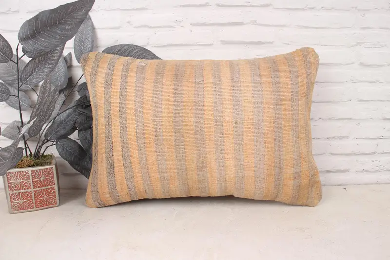Pillow for Couch, Gift Pillow, Sofa Bolster Cushion, 16x24 Orange Pillow, Square Throw Pillow Sham, Throw Kilim Pillow, Cushion Cover - 1
