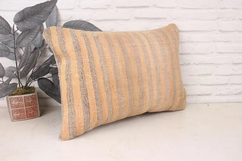 Pillow for Couch, Gift Pillow, Sofa Bolster Cushion, 16x24 Orange Pillow, Square Throw Pillow Sham, Throw Kilim Pillow, Cushion Cover - 3