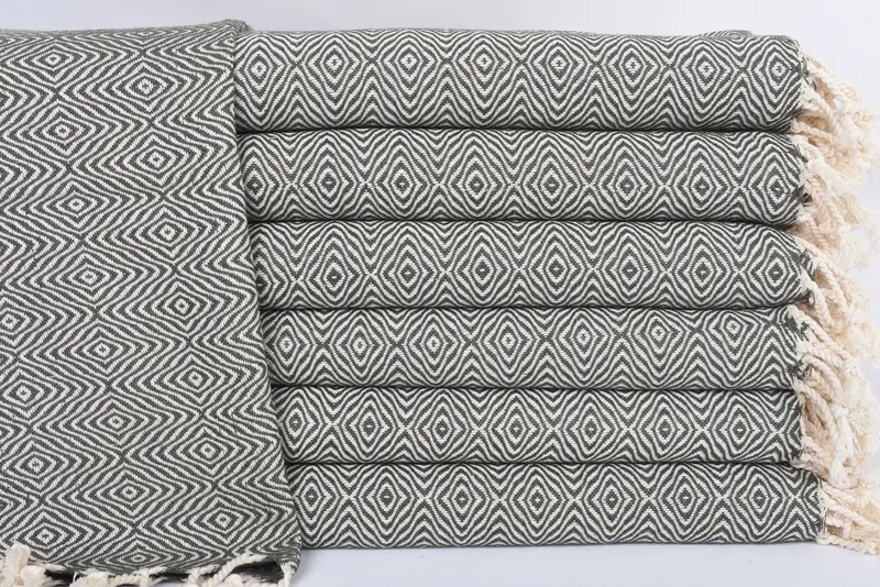 Turkish Towel Hand Towel, Personalized Gifts, Gym Towel, 36x18 Cotton Zigzag Diamond Towel, Bridesmaid Proposal Gift, Turkish Tea Towel, Spa Towel - 1