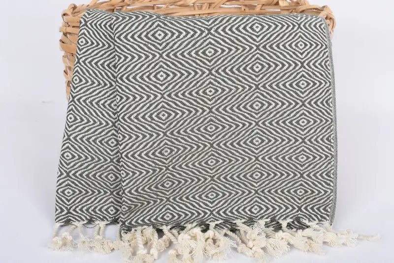 Turkish Towel Hand Towel, Personalized Gifts, Gym Towel, 36x18 Cotton Zigzag Diamond Towel, Bridesmaid Proposal Gift, Turkish Tea Towel, Spa Towel - 5