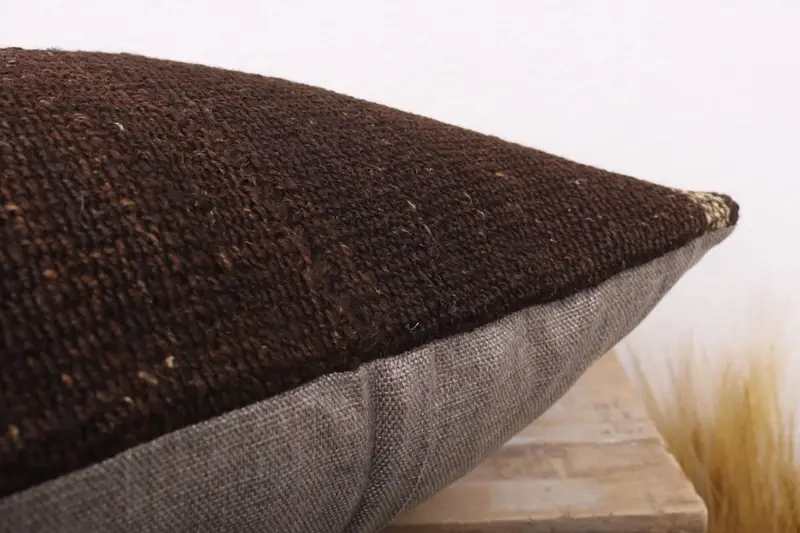 Vintage Pillow, Square Throw Pillow Case, Christmas Cushion Case, Handmade Kilim Cushion, Pillow Cover, 20x20 Brown Pillow Cover, Pillow for Sofa - 6