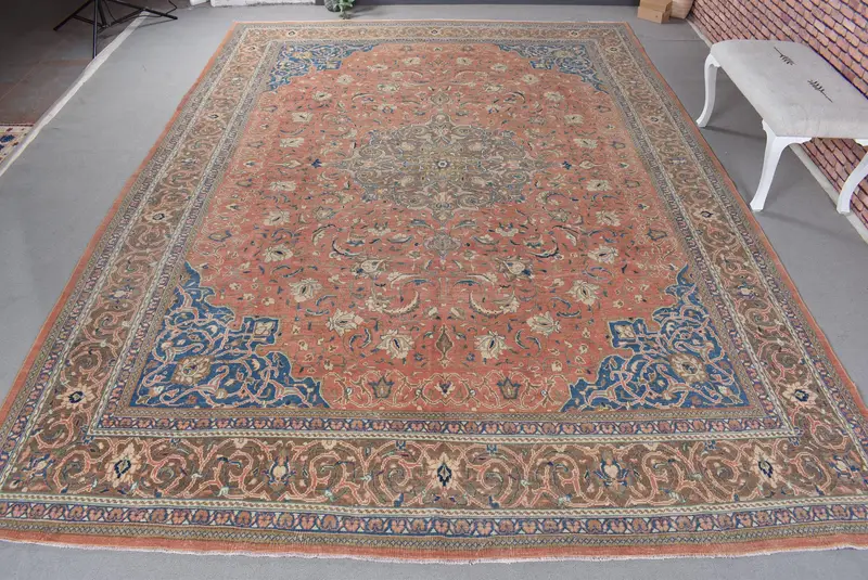 Alfombra Roja y Azul 0,8x13,3ft Elegante Diseño Bordeado