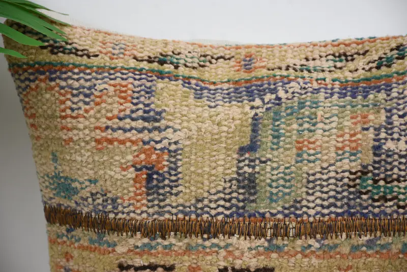 16x16 Blue Cushion, Turkish Pillow, Pillow Sham, Kilim Cushion Sham, Throw Kilim Pillow, Handwoven Cushion Case, Pattern Throw Cushion Cover - 2