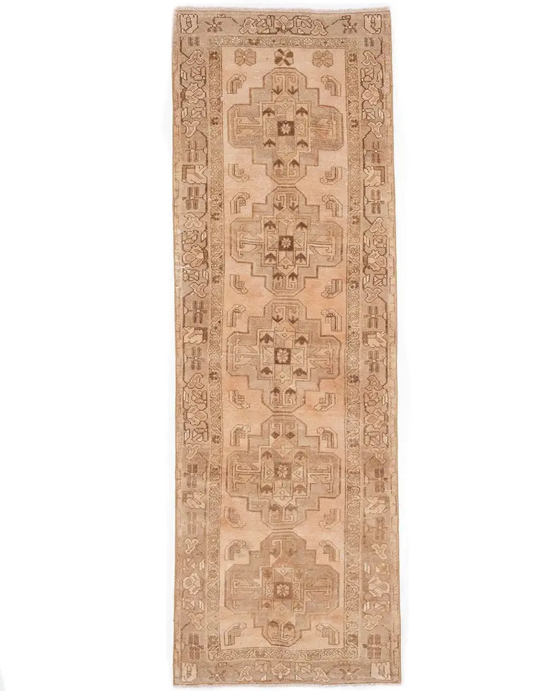 Zarif Bej Halı, Güneybatı Desenli 3x9,2 ft