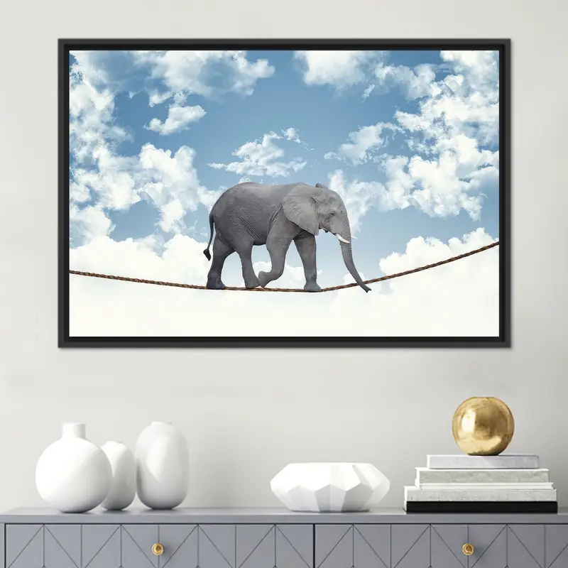 象のシュールな抽象キャンバス: モダンなプリントアートの傑作