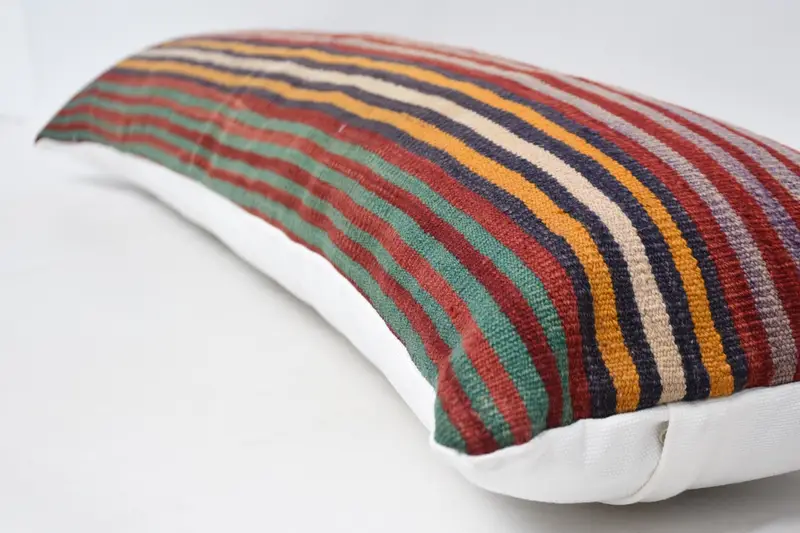 Throw Kilim Pillow, 12x48 Blue Pillow Cover, Pillow, Gift Pillow, Antique Pillows, Living Room Throw Pillow Sham, Aztec Pillow Sham - 5