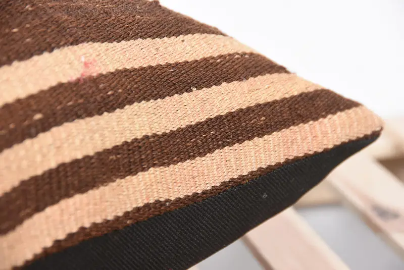 Knitted Cushion, Cushion, Kilim Pillow, 24x24 Brown Pillow Case, Outdoor Throw Cushion Case, Throw Kilim Pillow, Turkish Kilim Pillow - 7