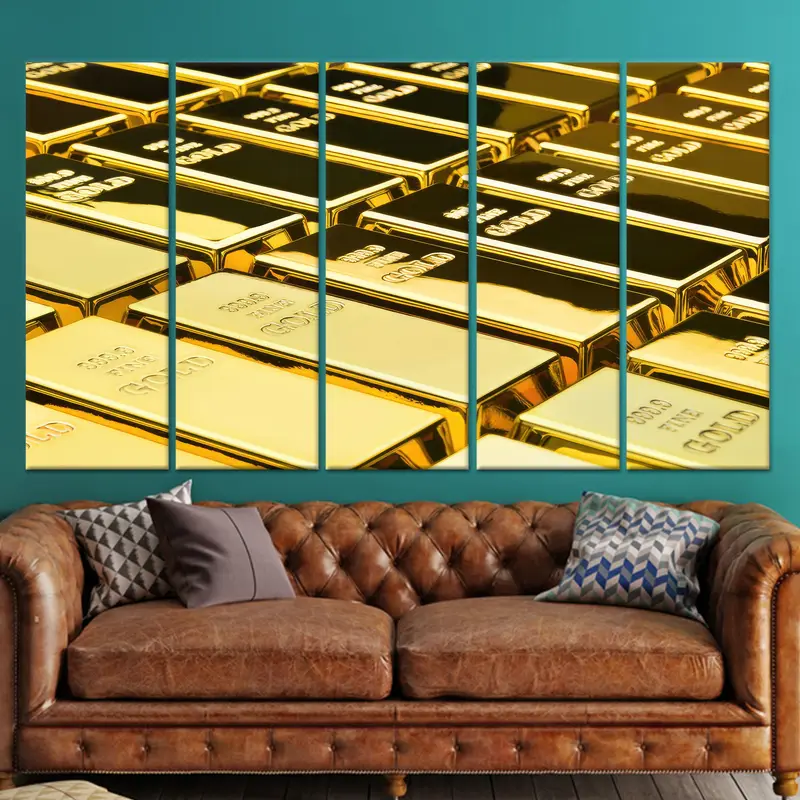 Altın Lüks Ofis Kanvası: Man Cave'inizi Sanatla Yükseltin