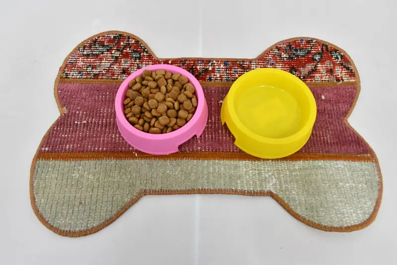 Mor ve Kırmızı Emici Evcil Hayvan Matı, Şık Su Geçirmez Halı Matı