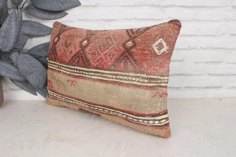 12x20 Red Pillow Cover, Indoor Pillow Sham, Home Decor Pillow, Pillow Cover, Interior Designer Pillow, Kilim Pillow, Designer Throw Cushion - 4