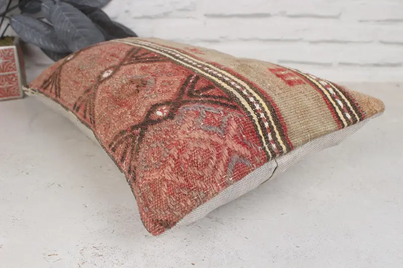 12x20 Red Pillow Cover, Indoor Pillow Sham, Home Decor Pillow, Pillow Cover, Interior Designer Pillow, Kilim Pillow, Designer Throw Cushion - 5