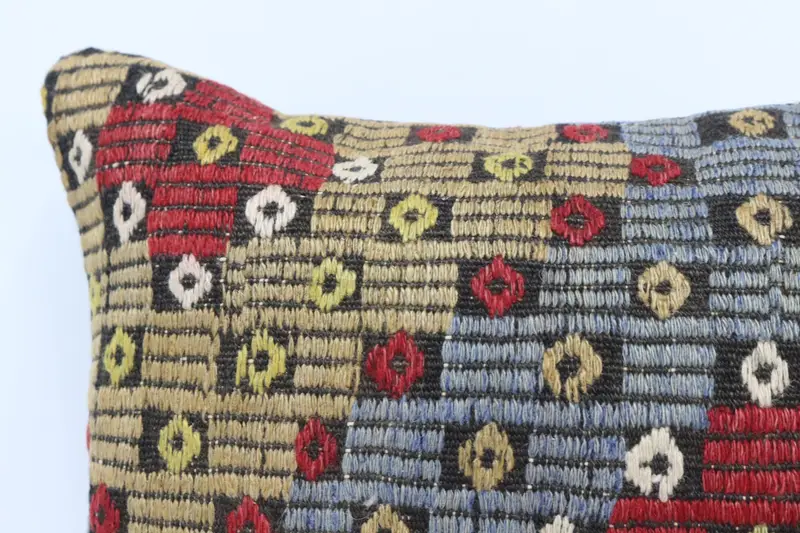 Pillow Cover, Turkish Kilim Pillow, One Of A Kind Pillow Cover, Turkish Pillow, Kilim Cushion Sham, 16x24 Red Cushion Case - 2