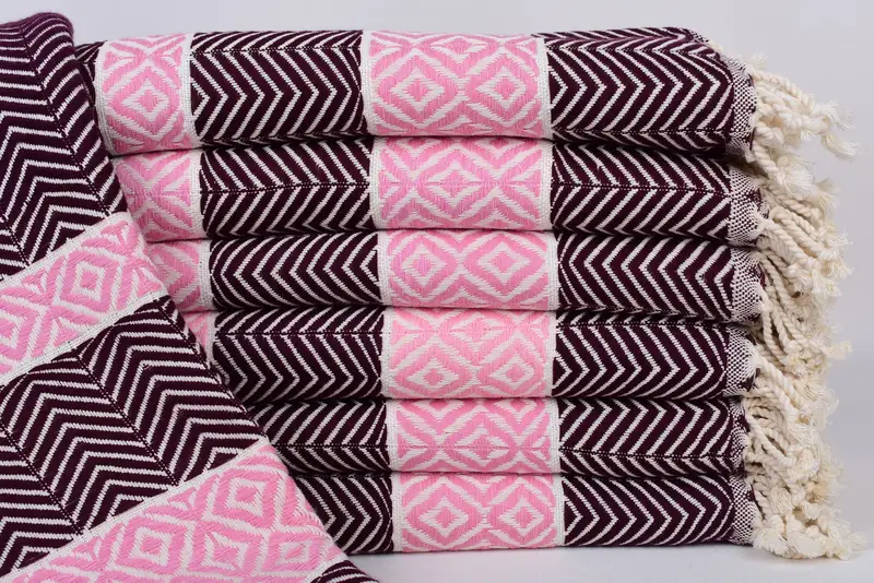 Custom Wedding Gifts, Lightweight Turkish towel for beach, Merry Christmas Gifts, Monogram Beach Towel, 70x40 Cotton Chevron Towel, Bridesmaid Gifts - 1