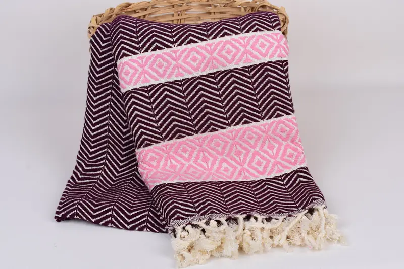 Custom Wedding Gifts, Lightweight Turkish towel for beach, Merry Christmas Gifts, Monogram Beach Towel, 70x40 Cotton Chevron Towel, Bridesmaid Gifts - 5
