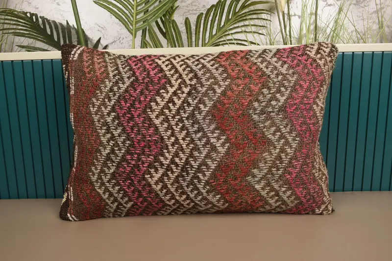 Turkish Red Pillow Sham, 16x24 inch Lounge Moroccan Anniversary Gift Pillow Cover - 1