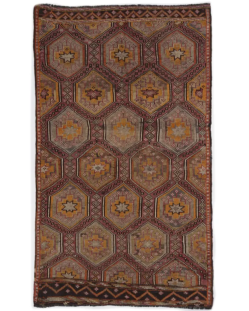 Leuchtend rosa Teppich, 5,3 x 8,9 Fuß mit gelben Pflanzenmustern