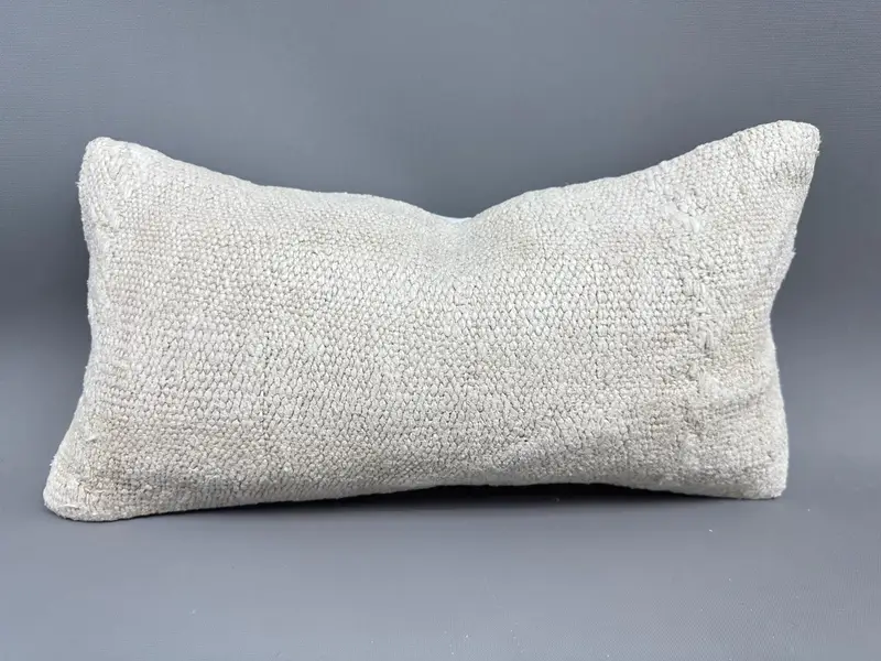 Pillow for Couch, Authentic Cushion Cover, One Of A Kind Cushion Cover, Throw Kilim Pillow, Vintage Pillow, 8x16 Beige Cushion Cover, Pillow Sham - 1