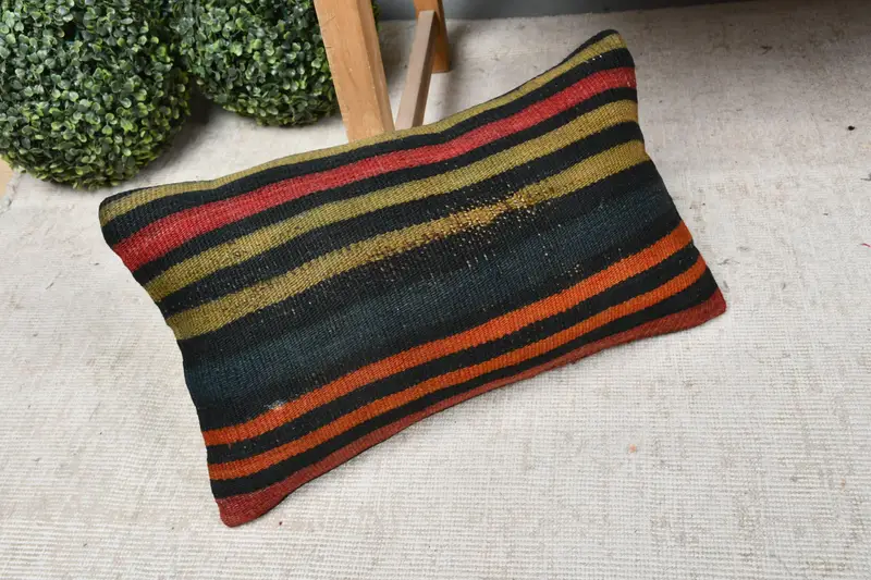 12x20 Orange Pillow Cover, Cushion Cover, Vintage Kilim Pillow, Vintage Pillow, Bed Pillow Cover, Farmhouse Pillow Sham, Pillow for Sofa - 7