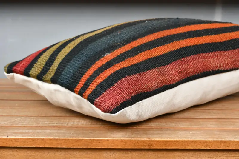 12x20 Orange Pillow Cover, Cushion Cover, Vintage Kilim Pillow, Vintage Pillow, Bed Pillow Cover, Farmhouse Pillow Sham, Pillow for Sofa - 4
