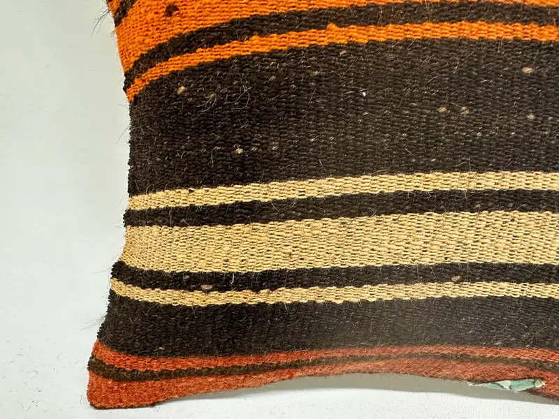 Handmade Rug Seat Cushion, Tribal Pillow Sham, 12x12 Brown Cushion Case, Home Decor Pillow, Pillow Cover, Boho Pillow, Turkish Kilim Pillow - 2