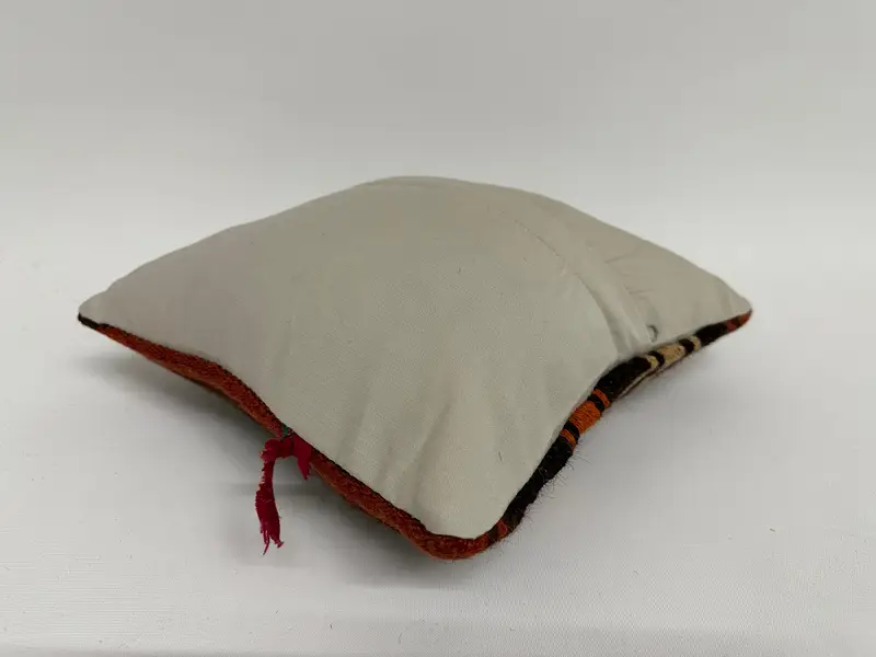 Handmade Rug Seat Cushion, Tribal Pillow Sham, 12x12 Brown Cushion Case, Home Decor Pillow, Pillow Cover, Boho Pillow, Turkish Kilim Pillow - 7