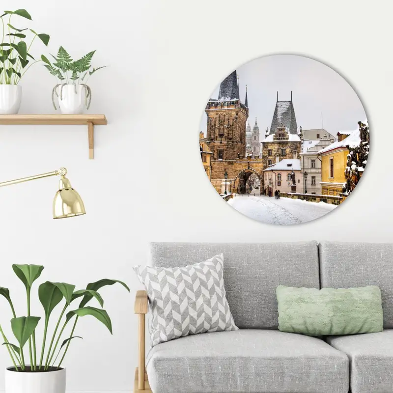 Elegant Printed Glass: Prague Winter Landscape Design