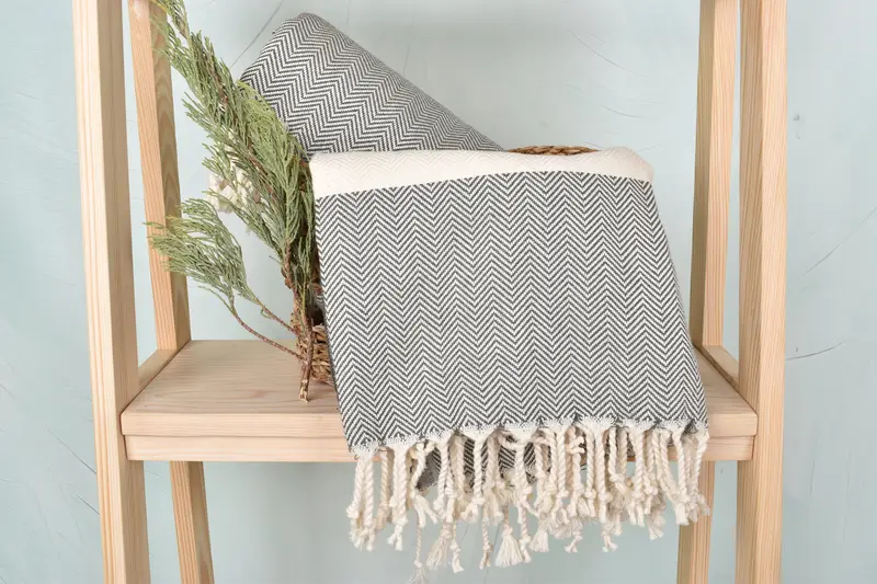 Merry Christmas Gifts, Luxury Turkish Bath Towel, Personalized Turkish Towel, Turkish towel, 70x40 Cotton Herringbone Towel, Bridal Shower Favors - 4