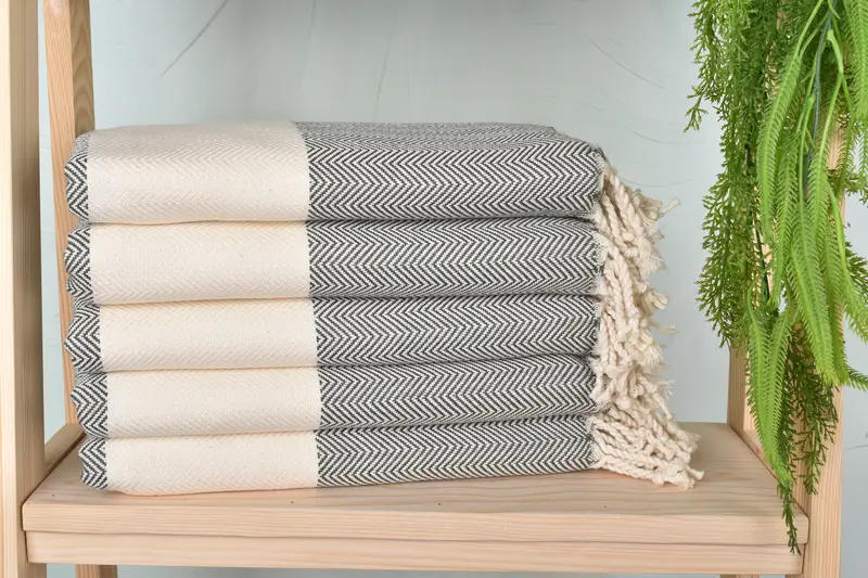 Merry Christmas Gifts, Luxury Turkish Bath Towel, Personalized Turkish Towel, Turkish towel, 70x40 Cotton Herringbone Towel, Bridal Shower Favors - 2