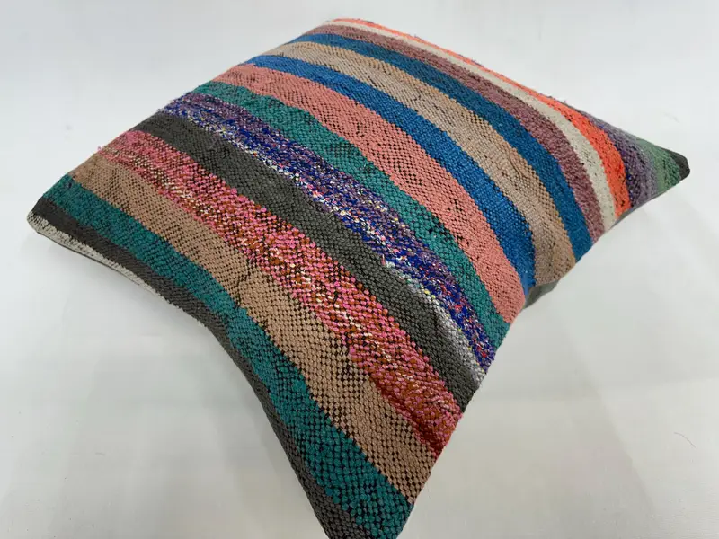 Antique Pillows, Gift Pillow, Neutral Throw Cushion Cover, Handmade Kilim Cushion, 20x20 Green Pillow Case, Car Pillow, Pillow Cover - 6