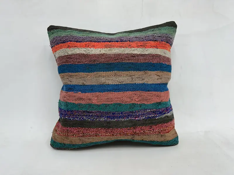Antique Pillows, Gift Pillow, Neutral Throw Cushion Cover, Handmade Kilim Cushion, 20x20 Green Pillow Case, Car Pillow, Pillow Cover - 1