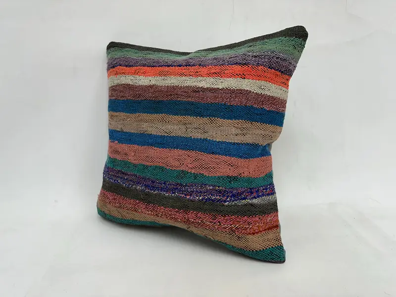 Antique Pillows, Gift Pillow, Neutral Throw Cushion Cover, Handmade Kilim Cushion, 20x20 Green Pillow Case, Car Pillow, Pillow Cover - 4