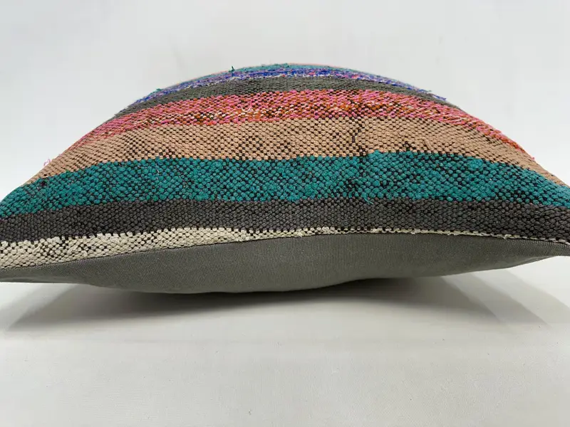 Antique Pillows, Gift Pillow, Neutral Throw Cushion Cover, Handmade Kilim Cushion, 20x20 Green Pillow Case, Car Pillow, Pillow Cover - 5