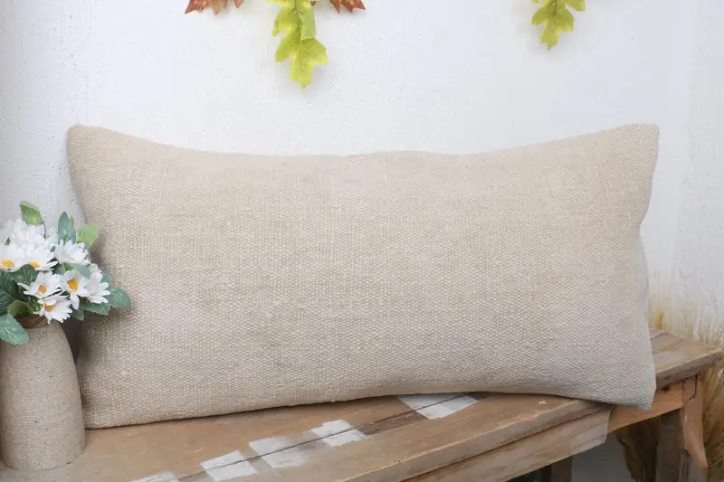 Pillow for Couch, 12x24 Beige Pillow Sham, Pillow, Southwestern Cushion, Turkish Kilim Pillow, Vintage Kilim Throw Pillow, Ethnic Pillow Case - 4