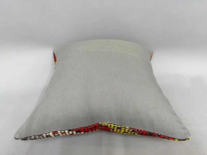18x18 Red Cushion Case, Ethnical Kilim Rug Pillow, Chair Cushion Case, Pillow Case, Boho Pillow Sham Cover, Kilim Pillow Cover - 7