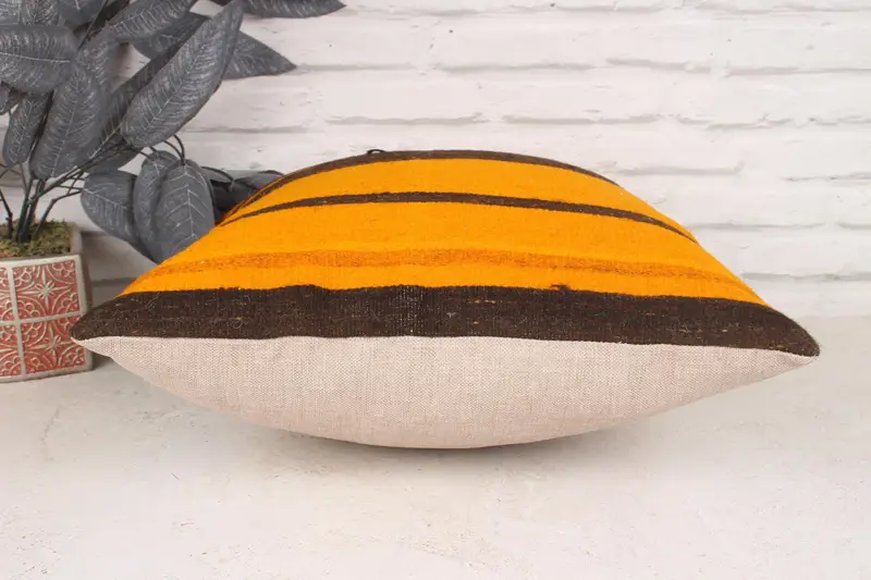 Home Decor Pillow, 18x18 Orange Cushion Cover, Pillow Sham, Vintage Kilim Throw Pillow, Interior Designer Pillow, One Of A Kind Pillow - 5