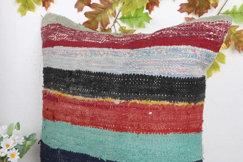 Kilim Pillow, Couch Pillow Cover, Home Decor Pillow, Kilim Pillow Cover, Cushion Case, 20x20 Red Cushion, Accent Throw Cushion Cover - 5
