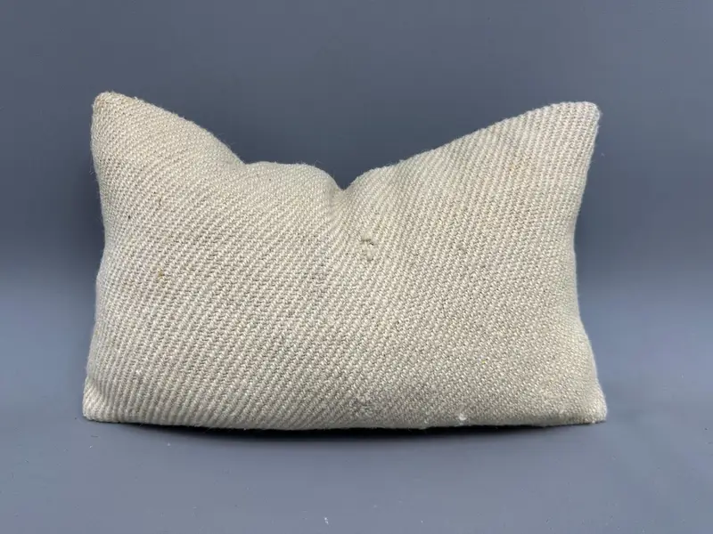 Pillow Cover, Kilim Rug Cushion, 12x20 Beige Pillow Cover, Turkish Kilim Pillow, Vintage Kilim Pillow, Rustic Pillow Cover, Kilim Cushion Sham - 1