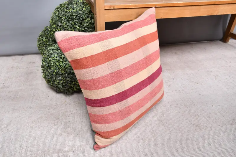 Comfy Throw Cushion, Pillow for Couch, 20x20 Pink Pillow, Interior Designer Pillow, Cushion Case, Boho Pillow Sham Cover - 7