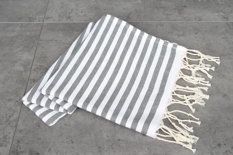 Monogram Kitchen Towel, Bachelorette Party Favor, 40x18 Cotton Striped Towel, Organic Towel, Summer Gift, Monogram Hand Towel, Bathroom Towels - 7