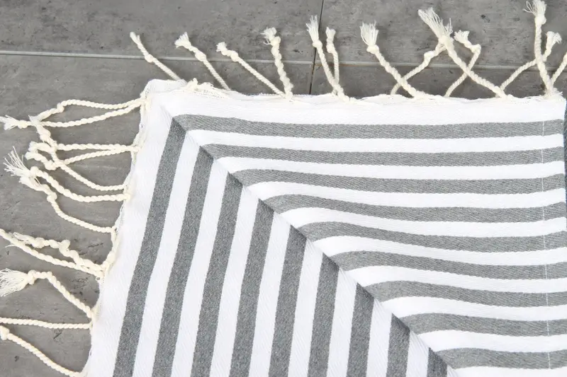 Monogram Kitchen Towel, Bachelorette Party Favor, 40x18 Cotton Striped Towel, Organic Towel, Summer Gift, Monogram Hand Towel, Bathroom Towels - 4